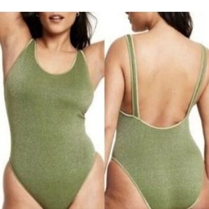 NWT Target x Fe Noel Small Metallic High Leg Cheeky One Piece Swimsuit S